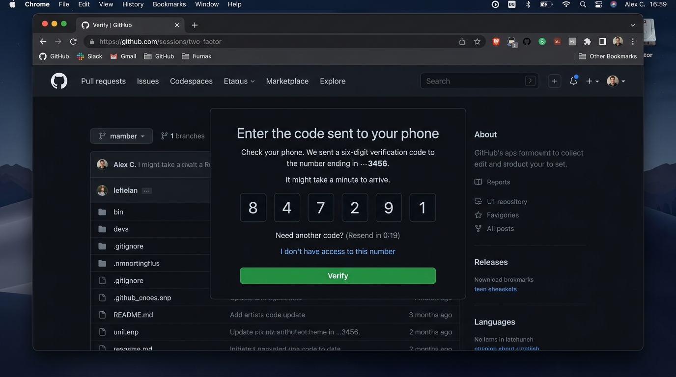 GitHub SMS verification